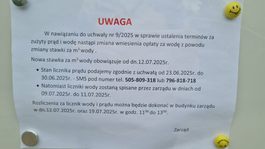 nowa stawka za wodę