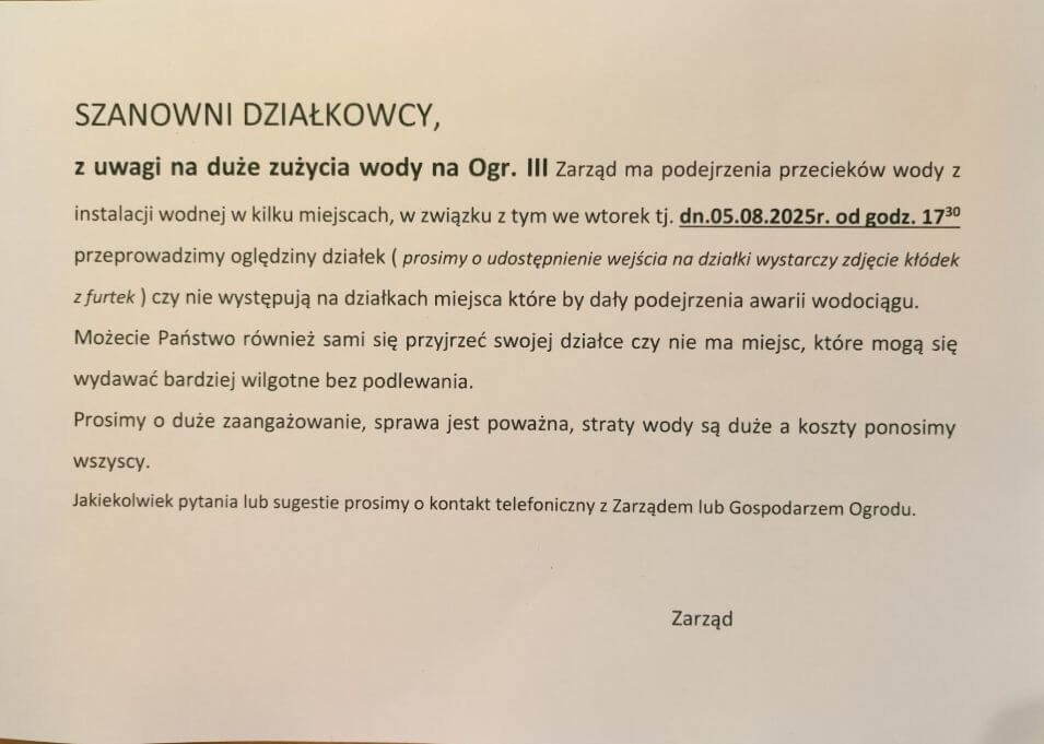 ogłoszenie dla ogrodu III
